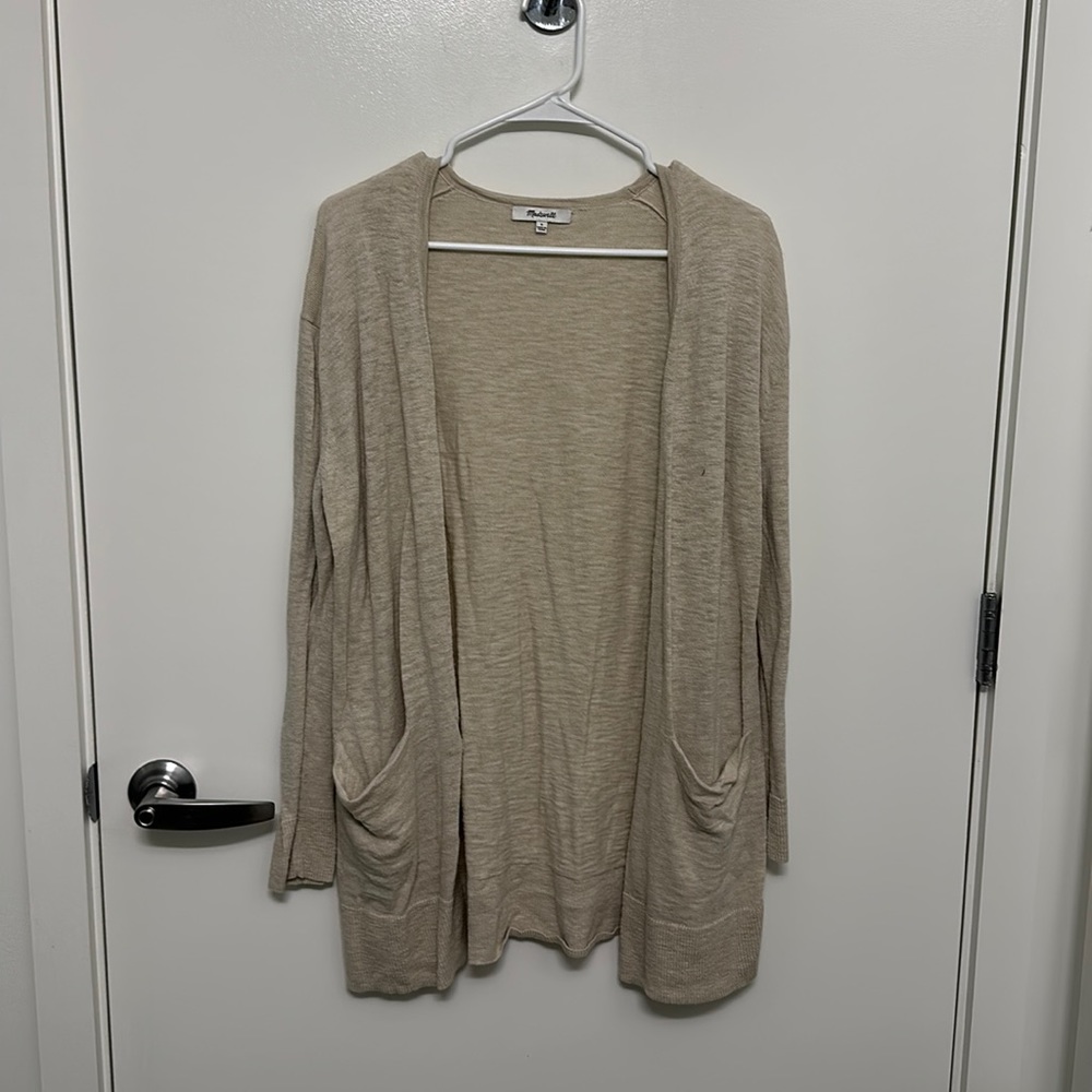 Tan colored cardigan